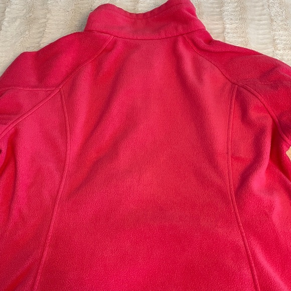Columbia Pink Fleece Zip Jacket Size XL Front Zip Pockets Warm Adjustable Hem - Picture 6 of 8